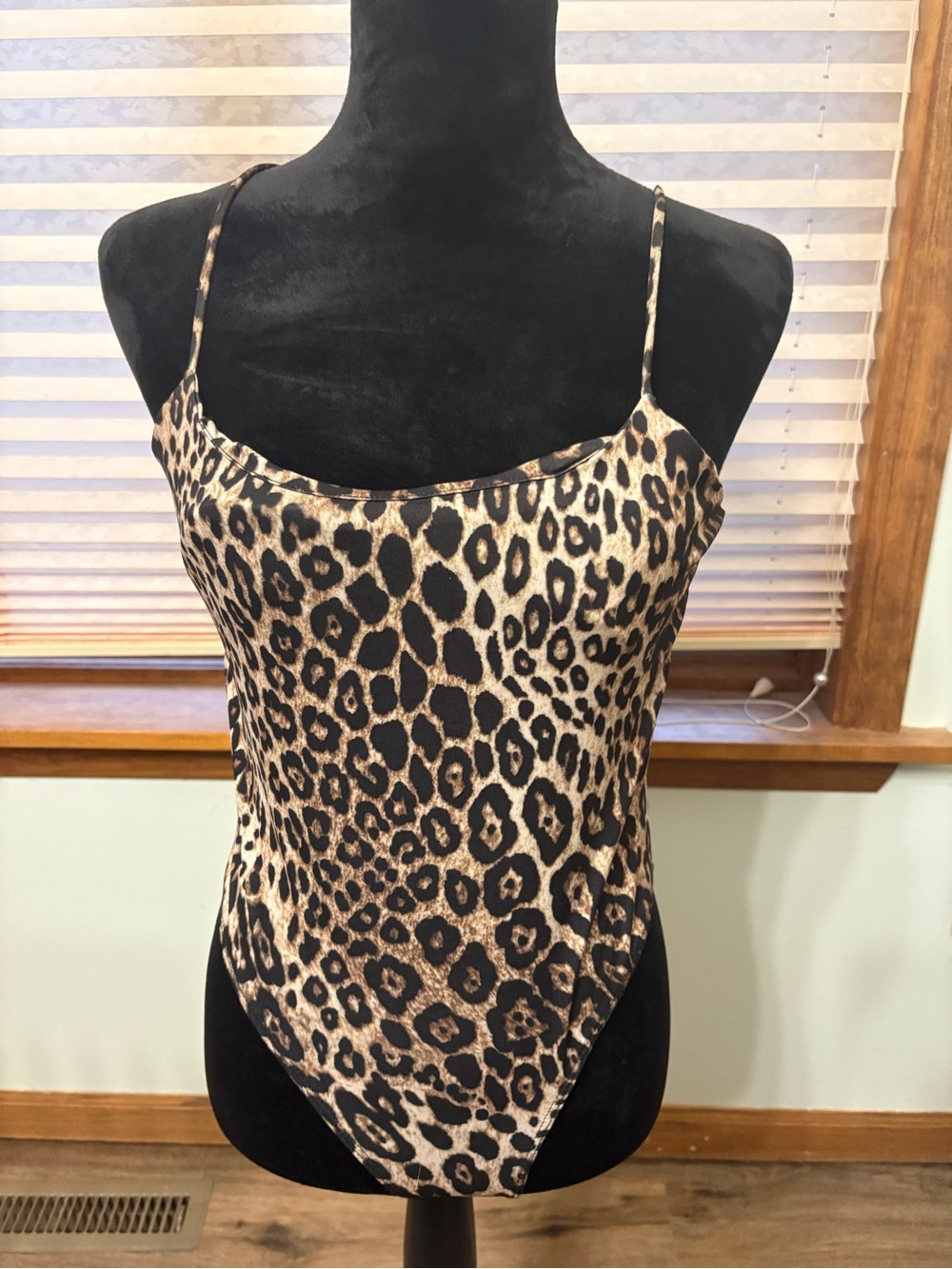 Zara- Leopard Print Satin Slip Bodysuit